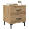 Image de vidaXL Cabinet de Chevet avec tiroir Chêne Artisanal 40 x 35 x 47,5 cm, Table de Chevet Rustique, Rangement Malin, mobilier en Bois, pour Une Chambre stylée, Pratique et Fonctionnelle