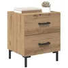 Image de vidaXL Cabinet de Chevet 2 pcs Chêne Artisanal 40 x 35 x 47,5 cm, Table de Nuit Rustique, Rangement en Bois, organise ta Chambre et Accessoires, Un Indispensable déco