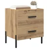 Image de vidaXL Cabinet de Chevet 2 pcs Chêne Artisanal 40 x 35 x 47,5 cm, Table de Chevet compacte, Rangement Pratique, Armoire Rustique, Moderne avec tiroirs, Design Simple
