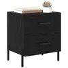 Image de vidaXL Cabinet de Chevet avec tiroir Chêne Noir 40 x 35 x 47,5 cm, Table de Chevet compacte, Rangement Pratique, Armoire Rustique, Moderne avec tiroirs, Design Simple