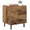 Image de vidaXL Cabinet de Chevet avec tiroir Bois Ancien 40 x 35 x 47,5 cm, Table de Chevet Rustique, Meuble Compact avec Rangement, Organisateur de Chambre Moderne