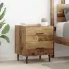 Image de vidaXL Cabinet de chevet avec tiroir Bois ancien 40 x 35 x 47,5 cm
