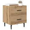 Image de vidaXL Cabinet de Chevet avec tiroir Chêne Artisanal 40 x 35 x 47,5 cm, Table de Chevet Rustique, Meuble Compact avec Rangement, Organisateur de Chambre Moderne