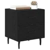Image de vidaXL Cabinet de Chevet avec tiroir Chêne Noir 40 x 35 x 47,5 cm, Table de Chevet Rustique, Meuble Compact avec Rangement, Organisateur de Chambre Moderne