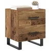 Image de vidaXL Cabinet de Chevet avec tiroir Bois Ancien 40 x 35 x 47,5 cm, Table de Nuit Rustique, Meuble de Rangement Compact, Organisateur Moderne avec tiroir