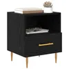 Image de vidaXL Table de Chevet 2 pcs Noir 40 x 35 x 47,5 cm Bois d'ingénierie, Table de Chevet Rustique, Meuble Vintage pour Le Rangement, Accent Moderne, idéale pour Votre Chambre