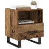 Image de vidaXL Cabinet de Chevet avec tiroir Bois Ancien 40 x 35 x 47,5 cm, Mobilier de Chambre, Table de Nuit Rustique, Armoire de Rangement, Design Moderne, Cadre en métal, Gain de Place
