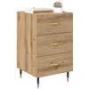 Image de vidaXL Cabinet de Chevet avec tiroir Chêne Artisanal 40 x 40 x 66 cm, Table de Nuit élégante, Cabinet Rustique, Rangement Compact, déco Moderne en Bois, Organisateur Fonctionnel