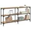 Image de vidaXL Table Console Chêne Artisanal 150 x 29 x 75 cm, Table Console Élégante, Design Indus Moderne, Rectangulaire, Rangement Spacieux, Aucune Élévation, pour Salon