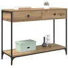 Image de vidaXL Table console avec tiroir Chêne artisanal 100 x 34,5 x 75 cm, Table console polyvalente, design rectangulaire, style industriel, pieds réglables pour gagner de la place