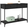 Image de vidaXL Table console Chêne noir 100 x 34,5 x 75 cm Bois d'ingénierie, Table console polyvalente, design rectangulaire, style industriel, pieds réglables pour gagner de la place