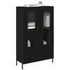 Image de vidaXL Haut Armoire avec tiroir Corona Chêne Noir 69,5 x 31 x 115 cm, Buffet Moderne, Design rectangulaire, Meuble Fonctionnel, Cabinet Minimaliste avec tiroirs, Bois Robuste
