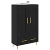 Image de vidaXL Haut Armoire Chêne Noir 69,5 x 31 x 115 cm Bois d'ingénierie, Buffet Moderne, Rangement rectangulaire, Meuble en Bois, Organisateur intérieur, pièce décorative Efficace