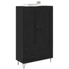Image de vidaXL Haut Armoire Chêne Noir 69,5 x 31 x 115 cm Bois d'ingénierie, Buffet Moderne, Rangement élégant, Grand Meuble, Organisateur Robuste, mobilier rectangulaire pour Salon