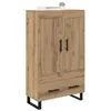 Image de vidaXL Haut Armoire avec tiroir Chêne Artisanal 69,5 x 31 x 115 cm, Armoire rectangulaire Moderne, Meuble Haut Durable avec Pieds en métal, Solution d'organisation pour Salon