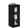 Image de vidaXL Meuble Mural Chêne Noir 34,5 x 34 x 90 cm, Salon Chic, Design Rectangulaire Moderne, Bois Résistant, Rangement Spacieux et Agencement Glamour