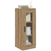 Image de vidaXL Meuble Mural Chêne Artisanal 34,5 x 34 x 90 cm, Rangement Moderne pour Salon, Meuble Mural Compact avec étagères intégrées, Porte en Verre, Design élégant