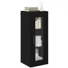 Image de vidaXL Meuble Mural Chêne Noir 34,5 x 34 x 90 cm, Armoire Murale rectangulaire Moderne, Rangement stylé pour Salon, Bois résistant, Grand Espace d'organisation