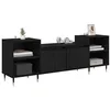 Image de vidaXL Meuble TV Chêne Noir 160 x 35 x 55 cm Bois d'ingénierie, Console multimédia rectangulaire Moderne, Meuble TV Robuste, Grand Espace de Rangement, Style avec Pieds en Bois Noir