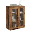 Image de vidaXL Meuble Mural Bois Ancien 69,5 x 34 x 90 cm, Élégant Meuble Mural rectangulaire, Rangement Pratique, façade en Verre, poignées en métal, Solution idéale pour Votre Salon