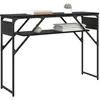 Image de vidaXL TableConsole Chêne noir 105x30x75cm Bois d'ingénierie, Table console industrielle, style moderne, pour entrée, affichage minimaliste, en bois d’ingénierie