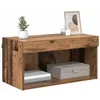 Image de vidaXL Ensemble Meuble TV avec LED Bois Ancien 60 x 30 x 30 cm, Meuble TV Mural rectangulaire Moderne, Console élégante, Rangement Pratique avec éclairage LED intégré