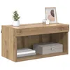Image de vidaXL Ensemble Meuble TV avec LED Chêne Artisanal 60 x 30 x 30 cm, Meuble TV Mural rectangulaire Moderne, Console élégante, Rangement Pratique avec éclairage LED intégré