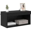 Image de vidaXL Meuble TV Chêne Noir 60 x 30 x 30 cm Bois d'ingénierie, Salon, Cabinet Mural Moderne, Rangement rectangulaire, éclairage LED d’Ambiance, déco Gain de Place