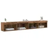 Image de vidaXL Meubles TV muraux Panama 2 pcs Bois Ancien 100 x 30 x 30 cm, Centre de Divertissement Moderne, Meuble Mural élégant, Console Pratique, Solution de Rangement, éclairage LED