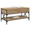 Image de vidaXL Table Basse Chêne Artisanal 100 x 50 x 50 cm Bois d'ingénierie, Table Basse Convertible, Design Moderne, Robuste, pour Salon, Rectangle, Meuble Multifonctionnel