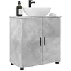 Image de vidaXL Cabinet de salle de bain avec porte Gris béton 61 x 35 x 64 cm, Meuble de salle de bain, design moderne rectangulaire, rangement spacieux, unité autonome, étagère intérieure, organisateur utile