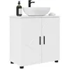 Image de vidaXL Cabinet de Salle de Bain Blanc Brillant 61 x 35 x 64 cm, Meuble de Salle de Bain, Design Moderne rectangulaire, Rangement spacieux, unité Autonome, étagère intérieure, Organisateur utile
