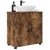 Image de vidaXL Cabinet de salle de bain avec porte Chêne fumé 61 x 35 x 64 cm, Meuble de salle de bain, design moderne rectangulaire, rangement spacieux, unité autonome, étagère intérieure, organisateur utile