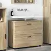 Image de vidaXL Cabinet de salle de bain Chêne Sonoma 76,5 x 35 x 64 cm