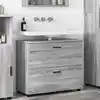 Image de vidaXL Cabinet de salle de bain Gris Sonoma 76,5 x 35 x 64 cm