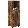 Image de vidaXL Cabinet de Salle de Bain avec Porte Chêne fumé 30 x 35 x 95 cm, Armoire rectangulaire, Rangement Moderne, étagères en Bois, Organisateur Compact pour Salle de Bain