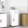 Image de vidaXL Cabinet de salle de bain avec tiroir Blanc 30 x 35 x 80 cm