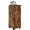 Image de vidaXL Cabinet de Salle de Bain avec tiroir Chêne fumé 30 x 35 x 80 cm, Meuble de Salle de Bain Moderne, Cabinet Compact avec Beaucoup d'espace, pour Organiser Votre Maison Facilement