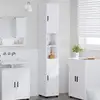 Image de vidaXL Cabinet de salle de bain avec stockage Blanc 30 x 35 x 192 cm