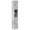 Image de vidaXL Cabinet de Salle de Bain avec Porte Gris béton 30 x 35 x 192 cm, Armoire Moderne de Salle de Bain, Rangement rectangulaire, pour Organiser Serviettes et Produits, Gain de Place