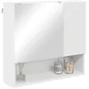 Image de vidaXL Armoire Miroir Blanc 59 x 17 x 55 cm Bois d'ingénierie, Miroir de Salle de Bain Moderne, Armoire rectangulaire, Rangement Compact, Organisateur Mural Pratique