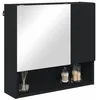 Image de vidaXL Armoire Miroir Noir 59 x 17 x 55 cm Bois d'ingénierie, Miroir de Salle de Bain Moderne, Armoire rectangulaire, Rangement Compact, Organisateur Mural Pratique