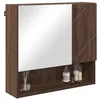 Image de vidaXL Armoire Miroir Chêne Brun 59 x 17 x 55 cm Bois d'ingénierie, Miroir de Salle de Bain Moderne, Armoire rectangulaire, Rangement Compact, Organisateur Mural Pratique