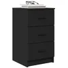 Image de vidaXL Cabinet de Chevet Noir 38 x 38 x 66 cm Bois d'ingénierie, Rangement Moderne pour Chambre, Table de Nuit Pratique, Organiser Simple, tiroirs en Bois, Style Contemporain