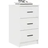 Image de vidaXL Cabinet de Chevet avec tiroir Blanc Brillant 38 x 38 x 66 cm, Rangement Moderne pour Chambre, Table de Nuit Pratique, Organiser Simple, tiroirs en Bois, Style Contemporain