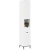 Image de vidaXL Meuble de Salle de Bain Haut Blanc 31.5 x 33 x 190 cm, Rangement Salle de Bain, Meuble Tall Moderne, Cabinet Compact avec tiroirs, Design Pratique et Efficace