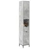Image de vidaXL Meuble de Salle de Bain Haut Gris béton 31.5 x 33 x 190 cm, Rangement Salle de Bain, Meuble Tall Moderne, Cabinet Compact avec tiroirs, Design Pratique et Efficace