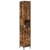 Image de vidaXL Meuble de Salle de Bain Haut Chêne fumé 31.5 x 33 x 190 cm, Rangement Salle de Bain, Meuble Tall Moderne, Cabinet Compact avec tiroirs, Design Pratique et Efficace
