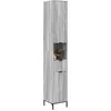 Image de vidaXL Meuble de Salle de Bain Haut Sonoma Gris 31.5 x 33 x 190 cm, Rangement Salle de Bain, Meuble Tall Moderne, Cabinet Compact avec tiroirs, Design Pratique et Efficace