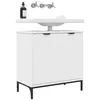 Image de vidaXL Meuble de Lavabo de Salle de Bain Blanc 60,5 x 33,5 x 61 cm, Meuble de Salle de Bain Moderne, Rangement pour lavabo rectangulaire, Bois Durable, Porte à charnière